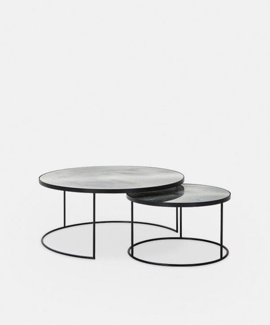 Accra - Tables gigognes avec plateau en miroir par Ethnicraft