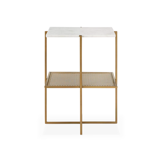 Olivia - Table de chevet avec plateau en marbre par Four Hands