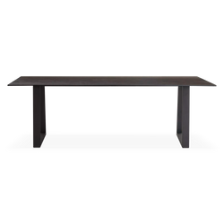 Spinoza - Table de salle à manger avec plateau à effet métal brut