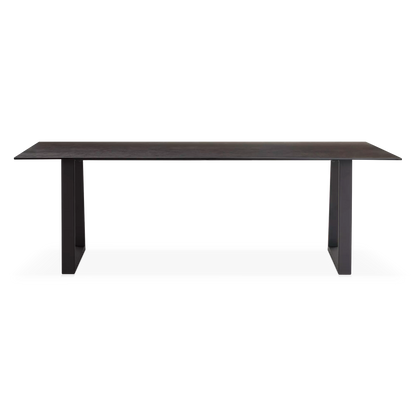 Spinoza - Table de salle à manger avec plateau à effet métal brut
