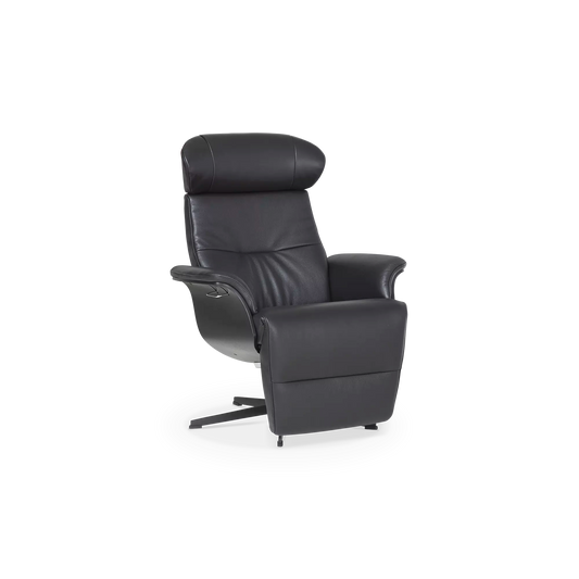 Time Out - Fauteuil inclinable en cuir avec repose-pieds intégré par Conform