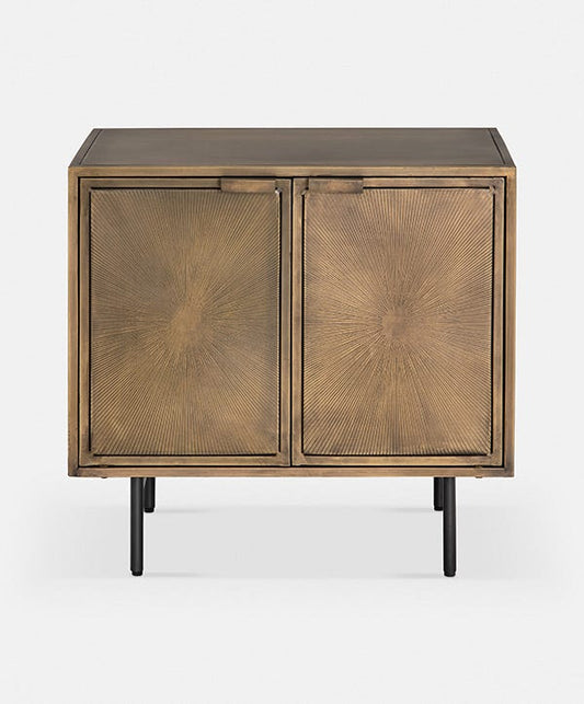 Sunburst - Antique Brass Nightstand