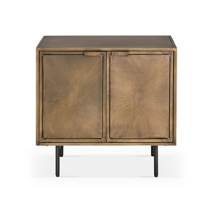 Sunburst - Antique Brass Nightstand