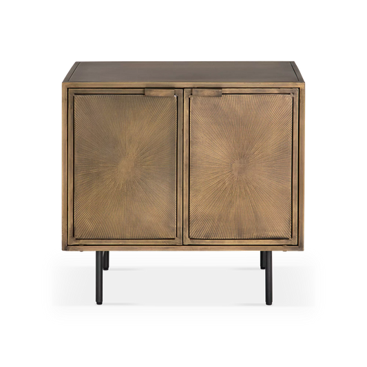 Sunburst - Antique Brass Nightstand