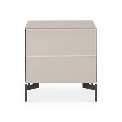 Laura - Table de chevet en verre dépoli