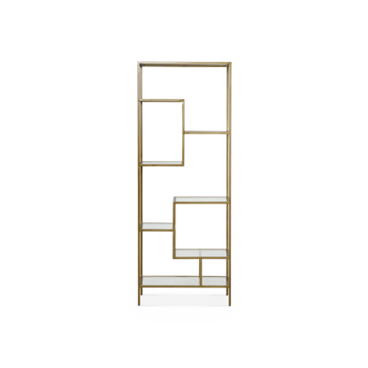 Helena - Antique Bras and Glass Bookshelf