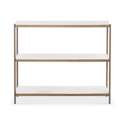 Felix - Console en laiton antique et marbre par Four Hands