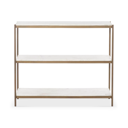 Felix - Console en laiton antique et marbre par Four Hands