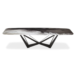 Skorpio Crystalart - Table de salle à manger avec plateau Crystalart par Cattelan Italia