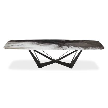 Skorpio Crystalart - Table de salle à manger avec plateau Crystalart par Cattelan Italia