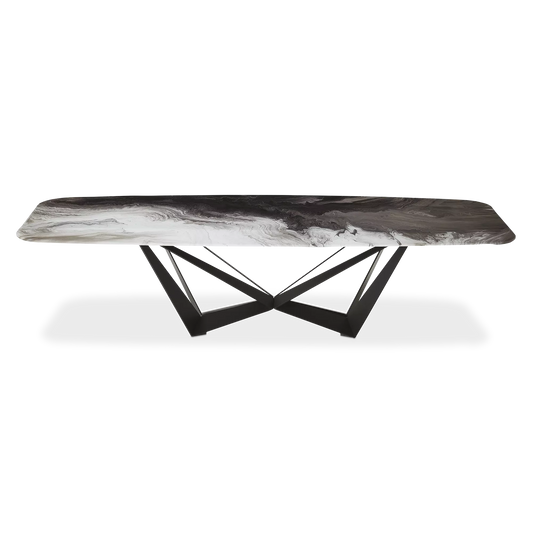 Skorpio Crystalart - Table de salle à manger avec plateau Crystalart par Cattelan Italia