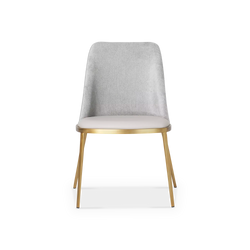 Dover - Chaise de salle à manger en cuir et velours