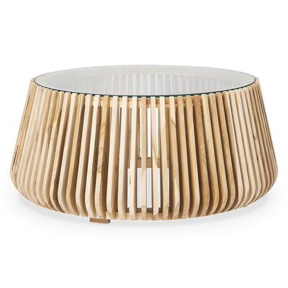 Alder - Teak and Glass Coffee Table