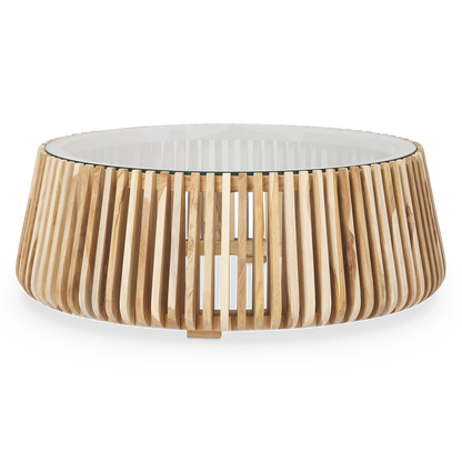 Alder - Teak and Glass Coffee Table