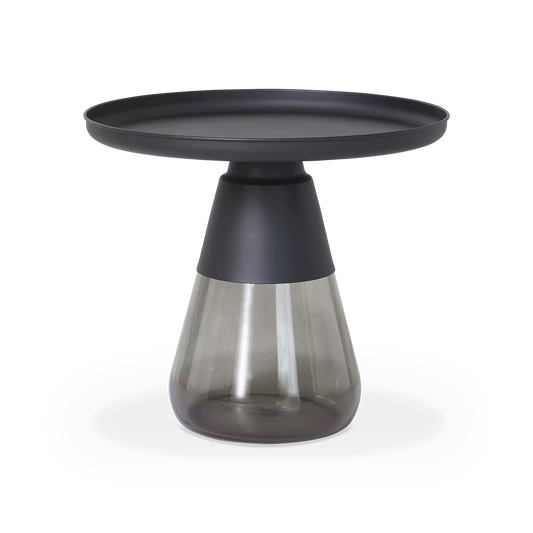 Duverre - Table d’appoint en verre fumé