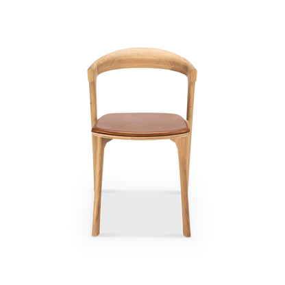 Bok - Solid Oak Dining Chair with Leather Cushion by Ethnicraft