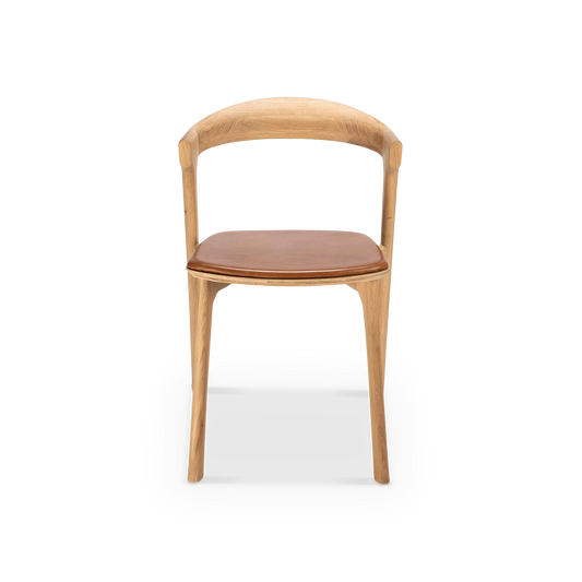 Bok - Chaise en chêne massif avec coussin en cuir par Ethnicraft