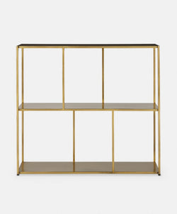 Eiffel - Antique Brass Low Shelving Unit