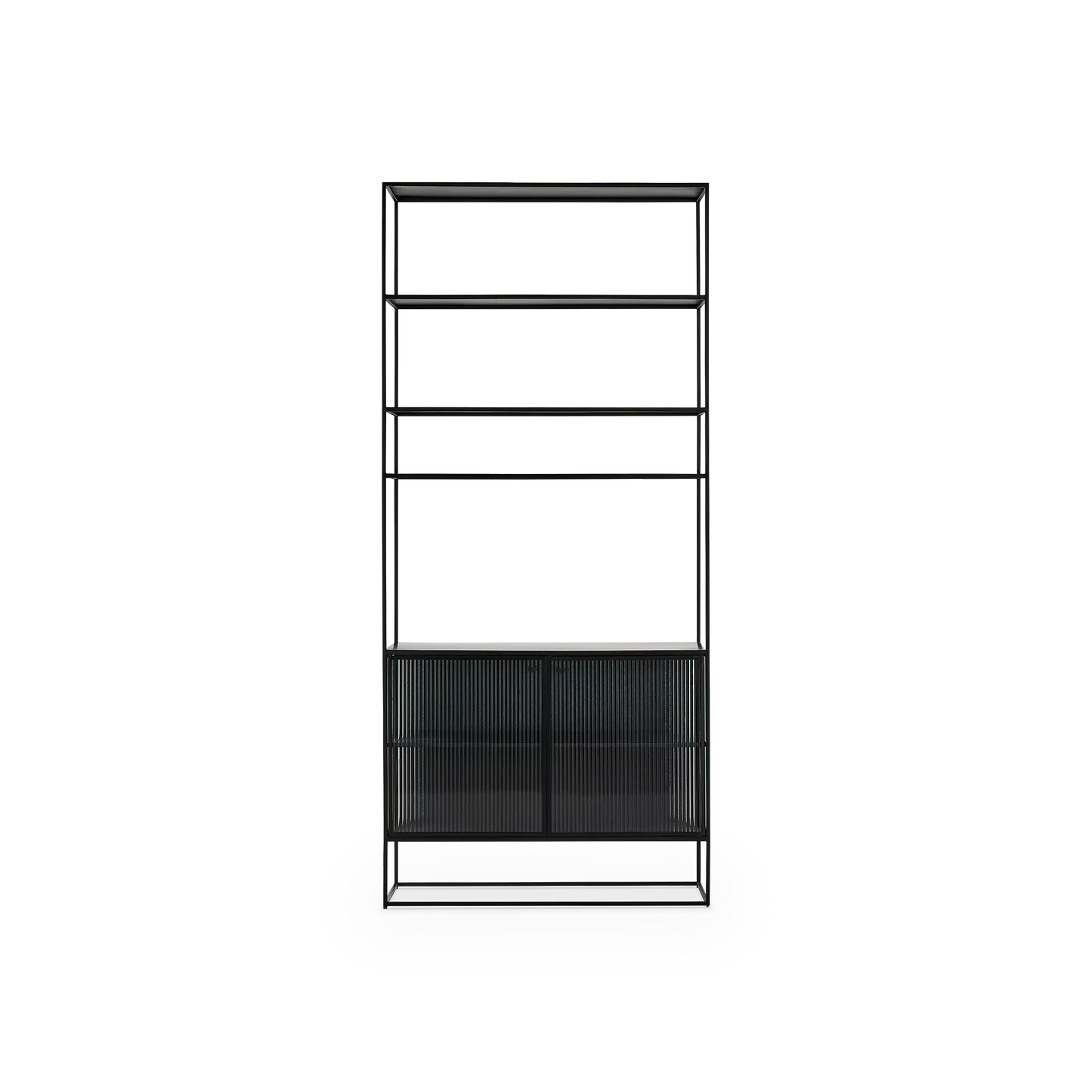 Parsons - Metal and Fluted Glass Shelving Unit