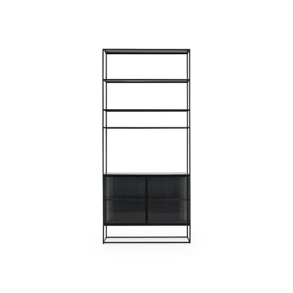 Parsons - Metal and Fluted Glass Shelving Unit