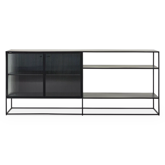Parsons - Metal and Fluted Glass Sideboard