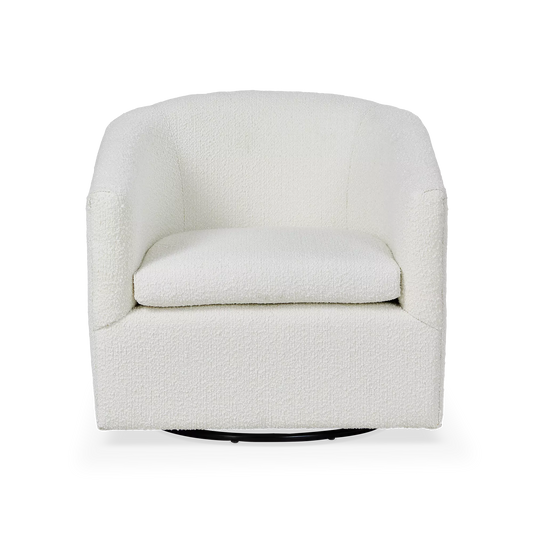 Gloria - Bouclé Fabric Swivel Armchair