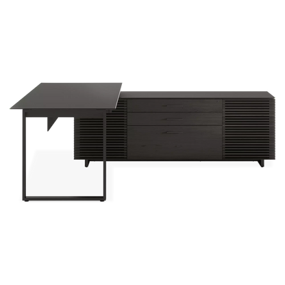 Corridor Office 6531 - Modular Wood and Tempered Glass Desk by BDI