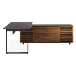 Corridor Office 6531 - Modular Wood and Tempered Glass Desk by BDI
