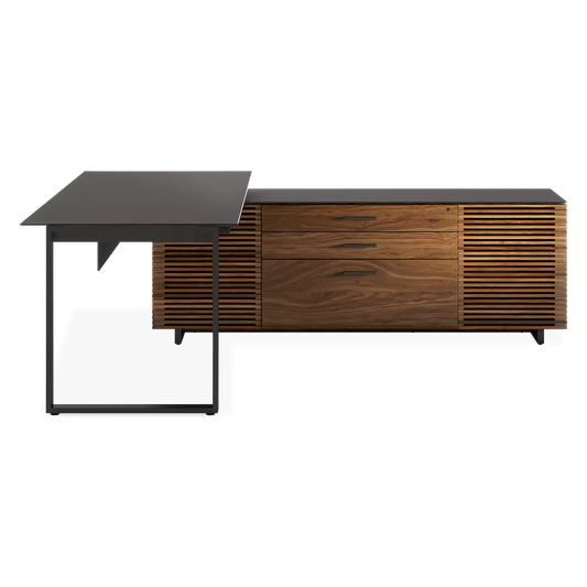 Corridor Office 6531 - Modular Wood and Tempered Glass Desk by BDI