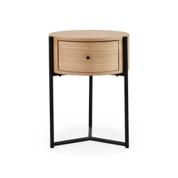 Saha - Ash Wood Round Side Table