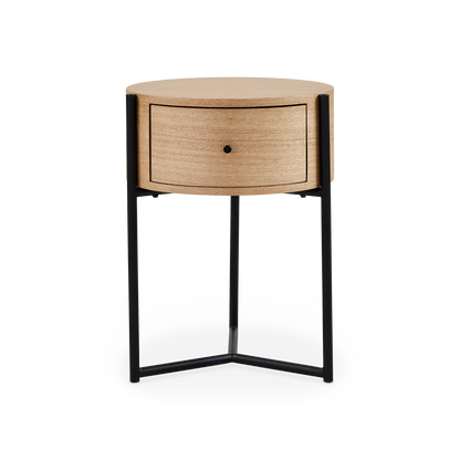 Saha - Ash Wood Round Side Table