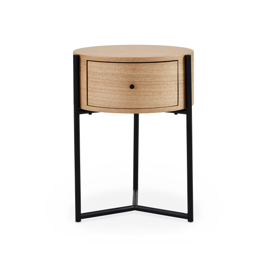 Saha - table d’appoint ronde en bois de frêne
