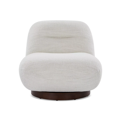 Pence - Bouclé Fabric Upholstered Swivel Chair