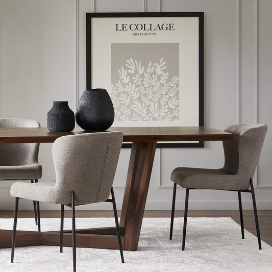 Glam - Chaise de salle à manger en tissu bouclé