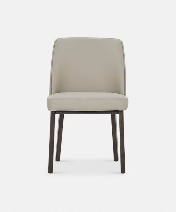 Eva - Faux Leather and Wood Dining Chair by Trica