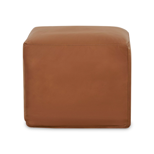 Praline - Square Pouf in Leather