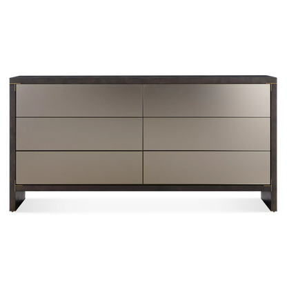 Form - Rustic Oak and Gilded Steel Dresser by Trica