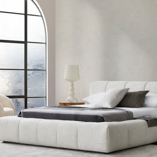 Fiona Bed - Bouclé Fabric Upholstered Bed
