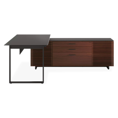 Corridor Office 6531 - Modular Wood and Tempered Glass Desk by BDI