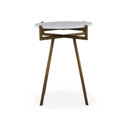 Anak - Marble and Antique Brass Side Table