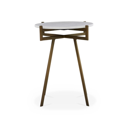 Anak - Marble and Antique Brass Side Table
