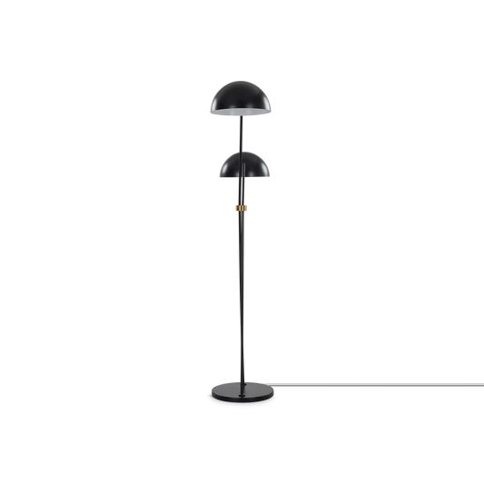 Faven - Lampe sur pied en métal noir et laiton