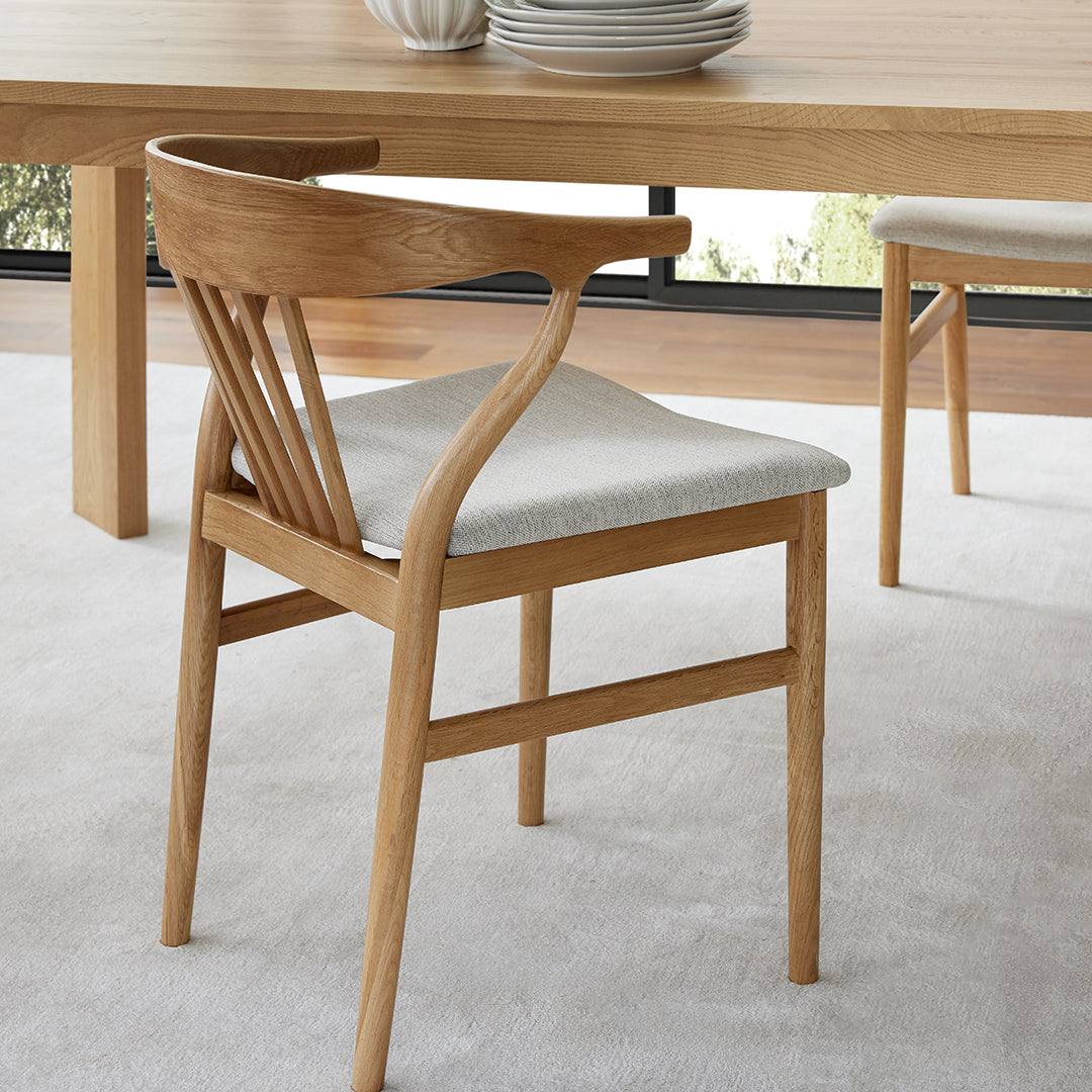 Nordic - Chaise en chêne et tissu naturel