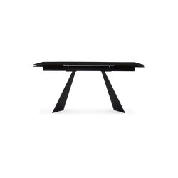Waters - Extendable Hammered Glass Top Dining Table