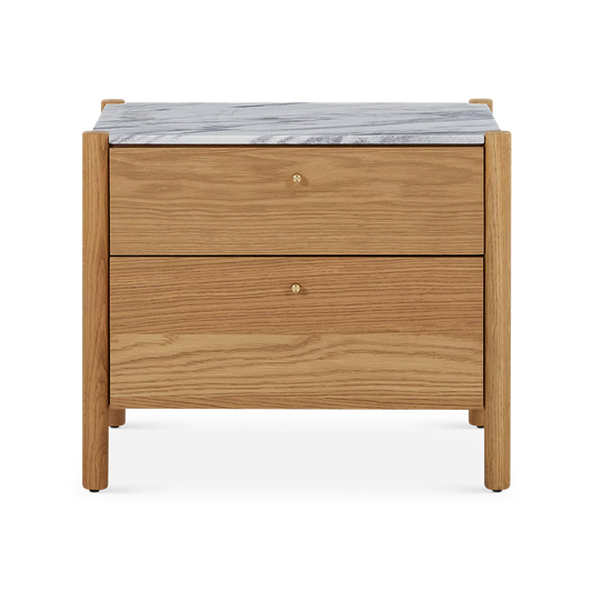 Jules - Oak Nightstand with Marble Top