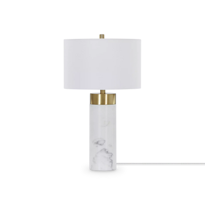 Jocelyn - Lampe de table en marbre blanc