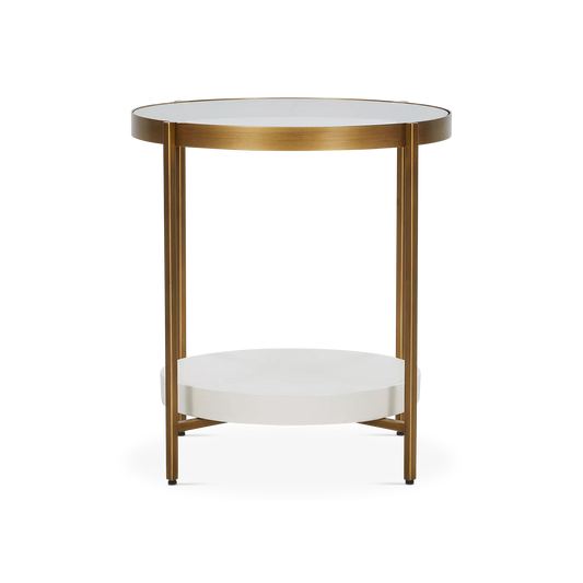 Gia - Table d’appoint en laiton et en verre