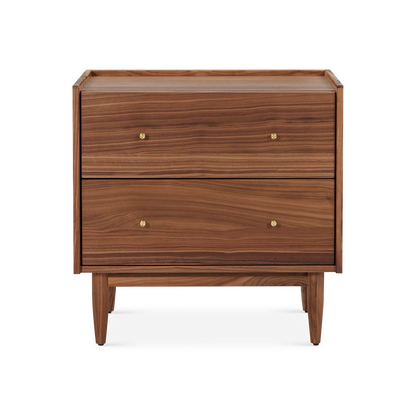 Marvin - Natural Wood Nightstand with 2 Drawers