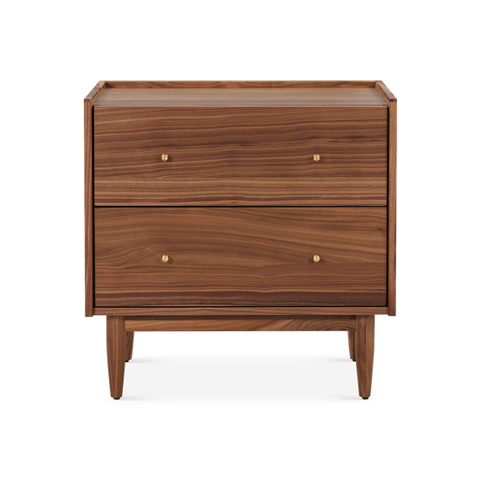 Marvin - Natural Wood Nightstand with 2 Drawers