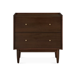 Marvin - Table de chevet en bois à 2 tiroirs